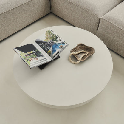 Enzo - Grande table basse ronde minimaliste en béton