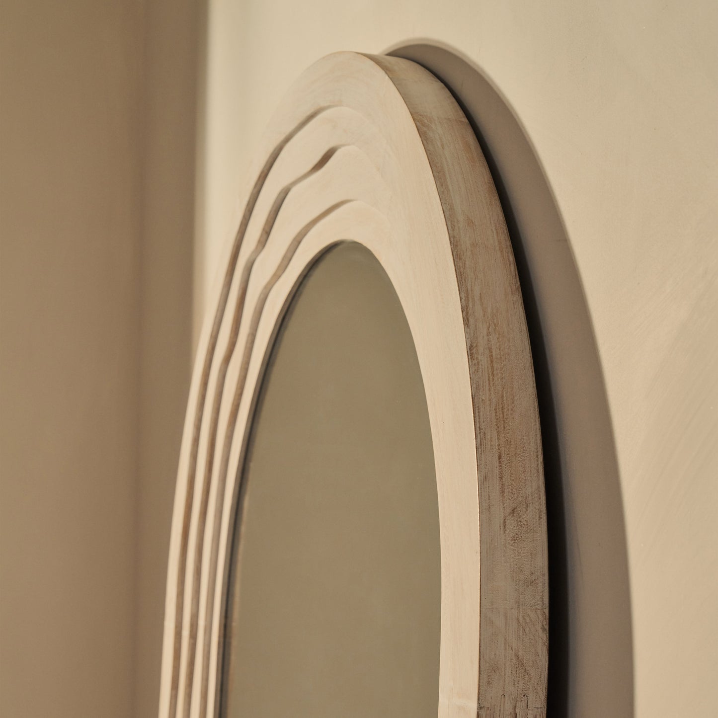 Lucelle - Miroir Arche Extra Large Blanc Lavé Pleine Longueur 200cm x 100cm