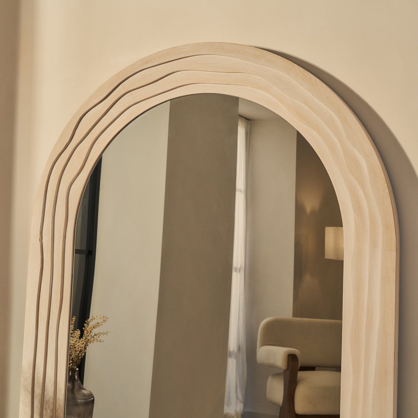Lucelle - Miroir Arqué Extra Large en Bois