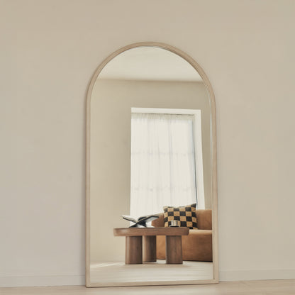 Arden - Miroir en bois arqué pleine longueur en béton 175 cm x 95 cm