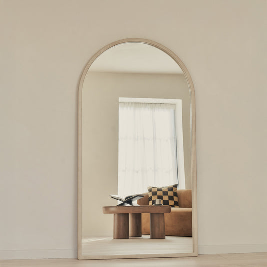 Arden - Miroir en bois arqué pleine longueur en béton 175 cm x 95 cm