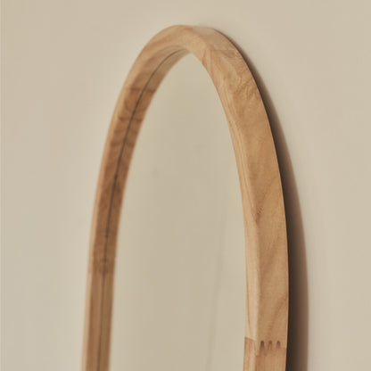 Arden - Miroir en bois clair plein pied arqué 160 cm x 60 cm