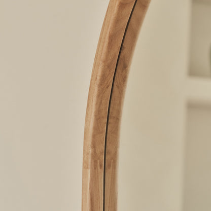 Arden - Miroir en bois clair plein pied arqué 160 cm x 60 cm
