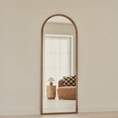 Arden - Miroir en bois chaud plein pied arche 160cm x 60cm