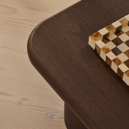 Alina - Grande Table Basse Carrée en Bois Foncé