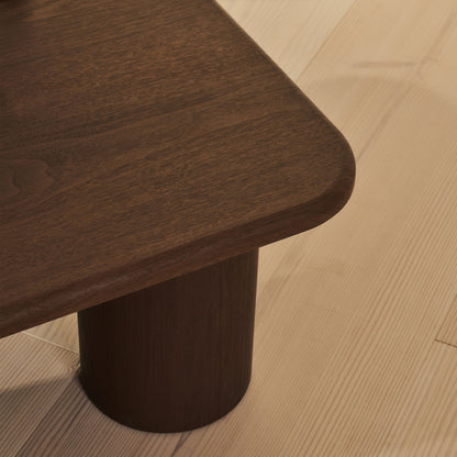 Alina - Grande Table Basse Carrée en Bois Foncé
