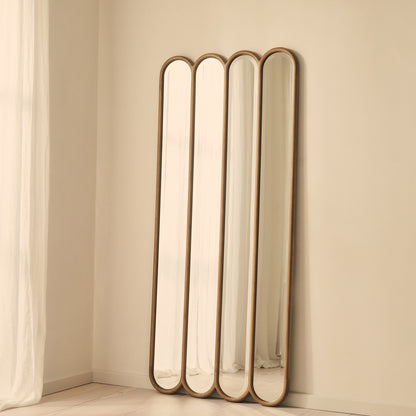 Reims - Miroir en bois plein longueur avec panneau arqué 180cm x 80cm