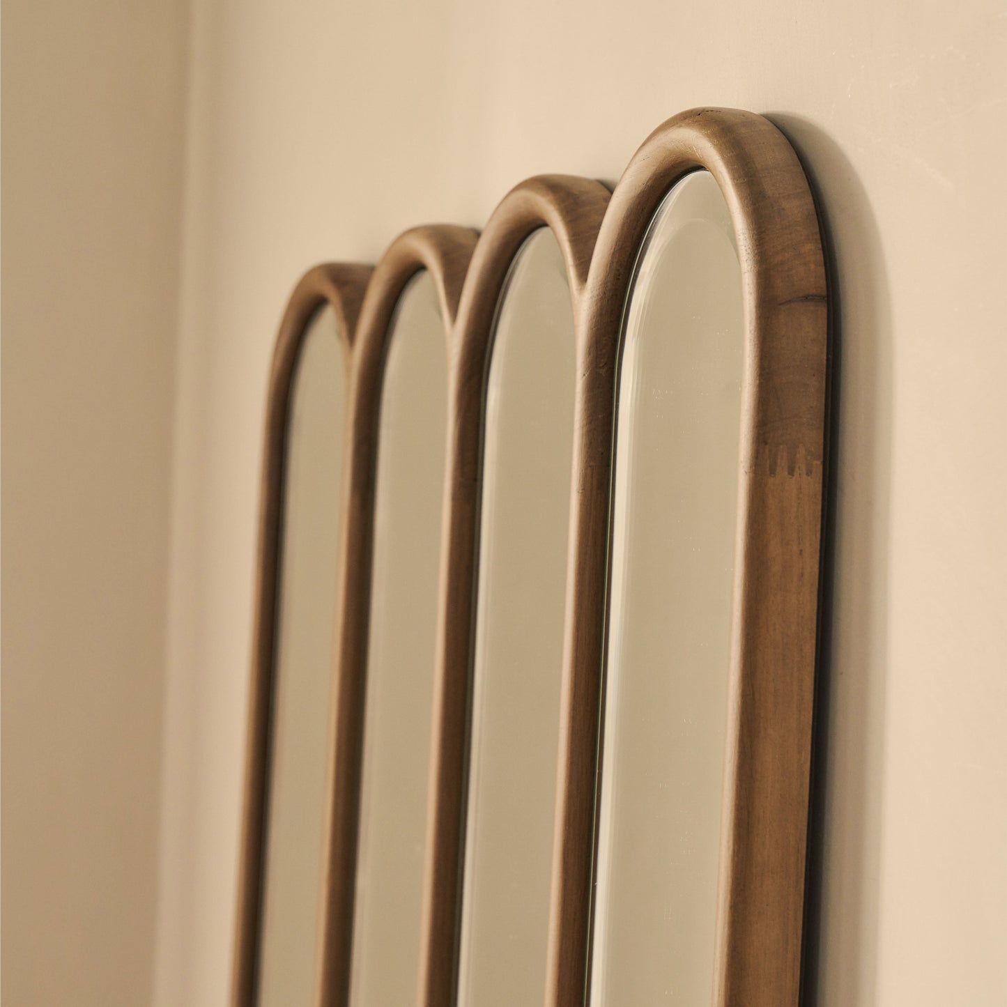 Reims - Miroir en bois plein longueur avec panneau arqué 180cm x 80cm