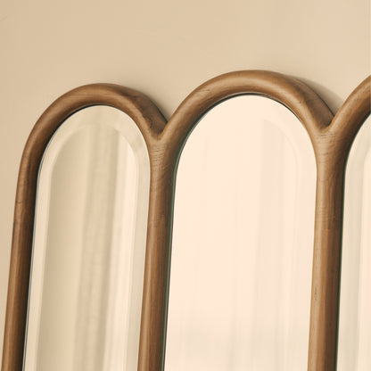Reims - Miroir en bois plein longueur avec panneau arqué 180cm x 80cm