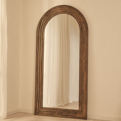 Lucelle - Miroir Arqué Extra Large Pleine Longueur 200cm x 100cm Chaud en Bois