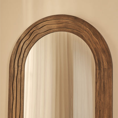 Lucelle - Miroir Arqué Extra Large Pleine Longueur 200cm x 100cm Chaud en Bois