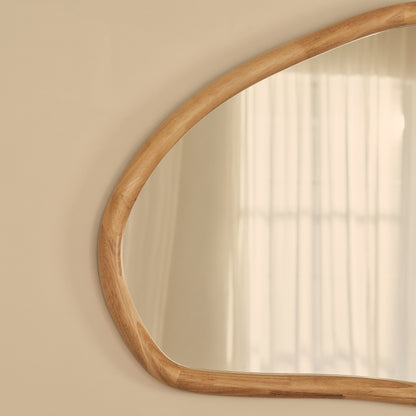 Aaliyah - Miroir mural irrégulier en bois clair 150 cm x 75 cm