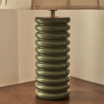 Odette - Lampe de table à abat-jour dôme vert olive