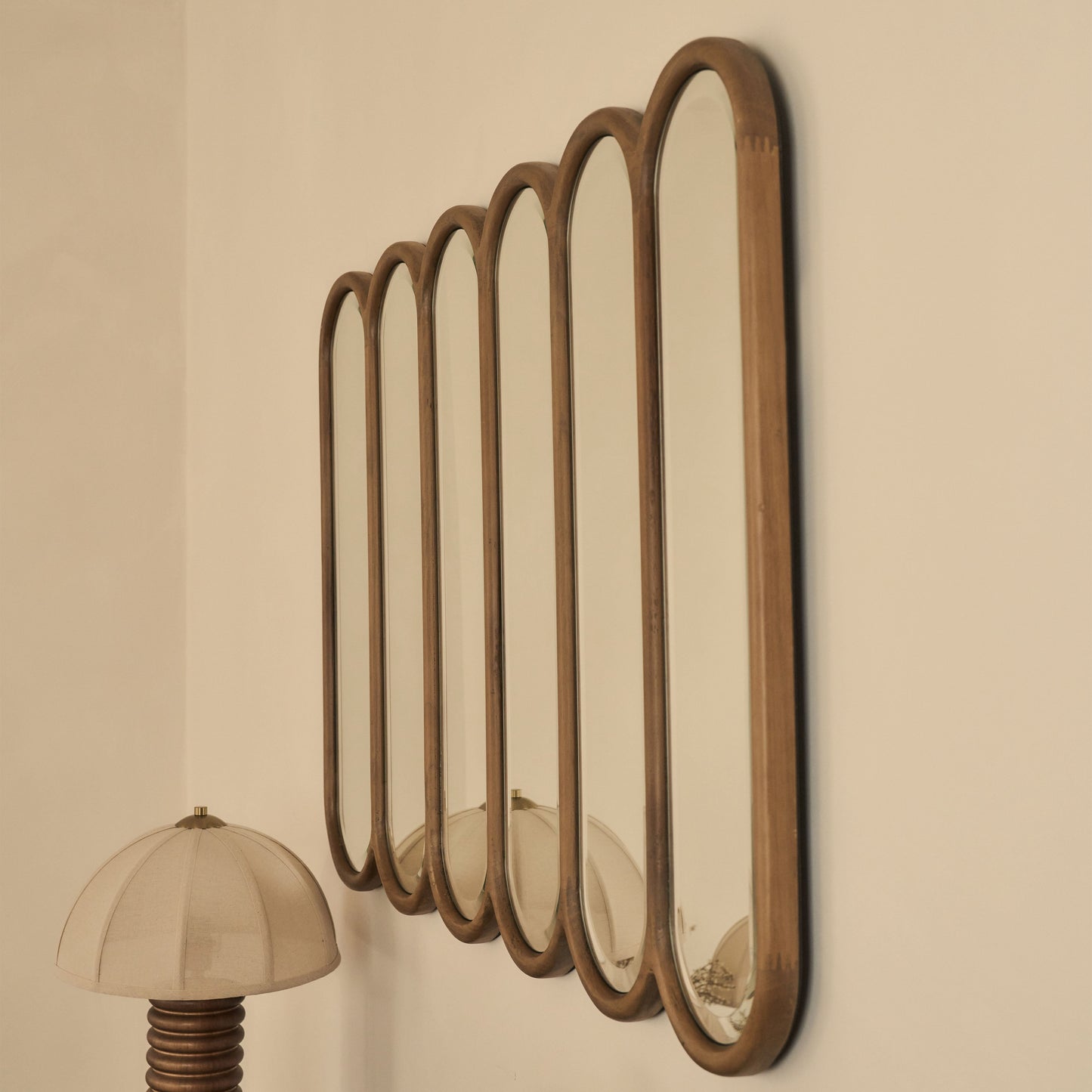 Reims - Miroir en bois chaud à panneau voûté 120cm x 80cm