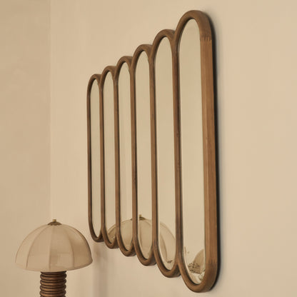 Reims - Miroir en bois chaud à panneau voûté 120cm x 80cm