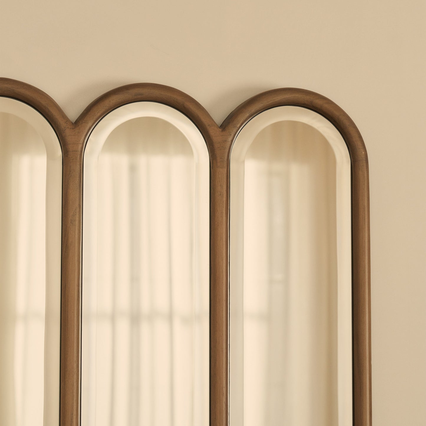 Reims - Miroir en bois chaud à panneau voûté 120cm x 80cm