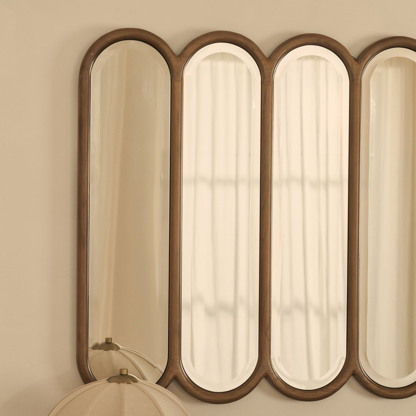 Reims - Miroir en bois chaud à panneau voûté 120cm x 80cm