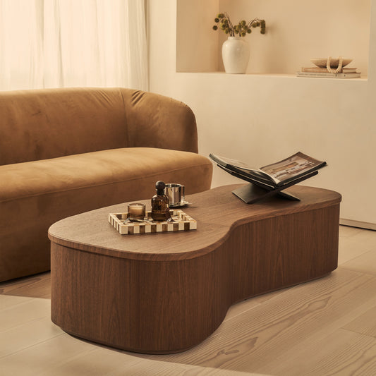 Arlo - Table basse extra large irrégulière en bois foncé