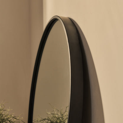 Metro - Miroir Mural Rond en Métal Noir 70cm x 70cm