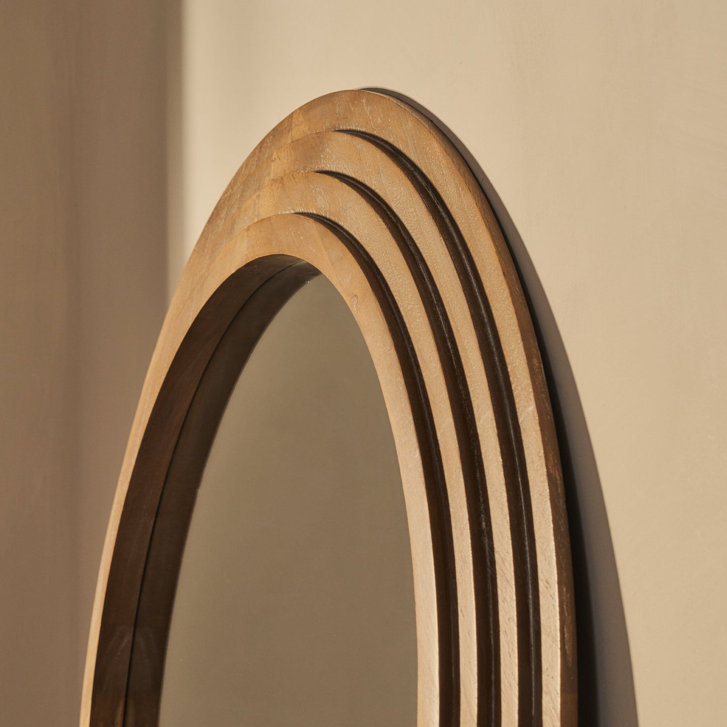 Luciana - Miroir d'Encadrement Arqué en Bois Lavé 120cm x 100cm
