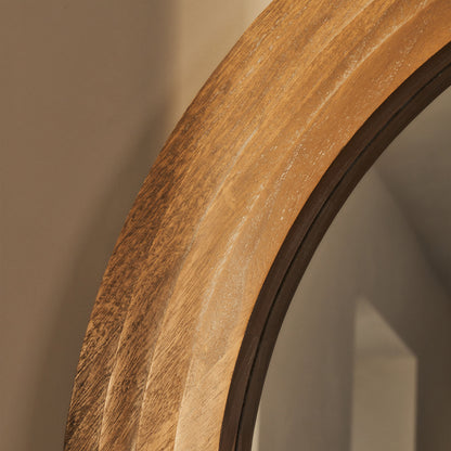 Luciana - Miroir d'Encadrement Arqué en Bois Lavé 120cm x 100cm