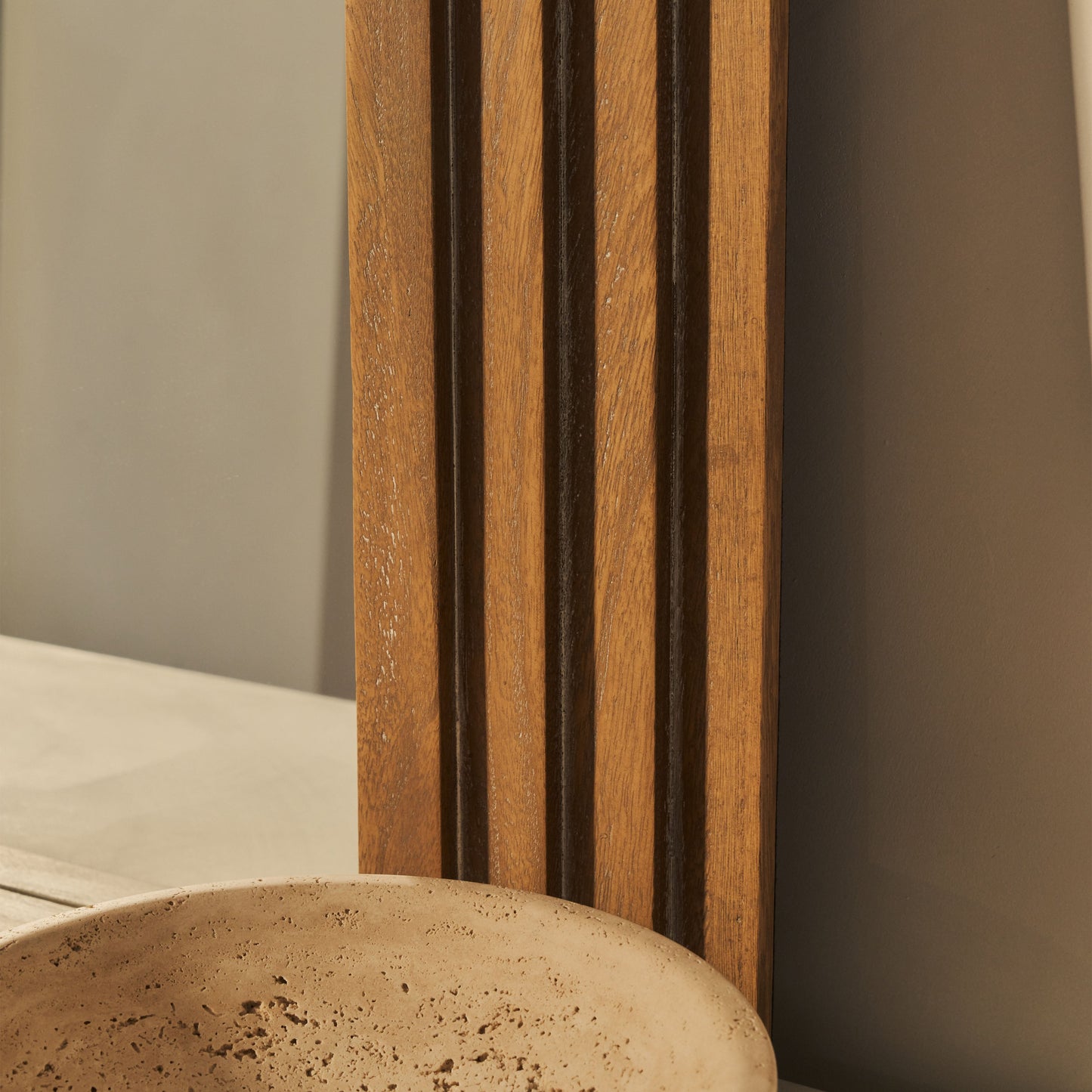 Luciana - Miroir d'Encadrement Arqué en Bois Lavé 120cm x 100cm