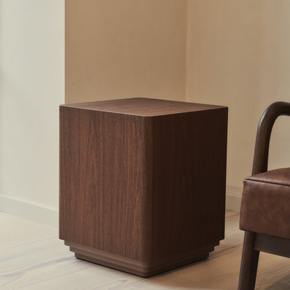 Luciana - Table d'appoint rectangulaire en bois foncé