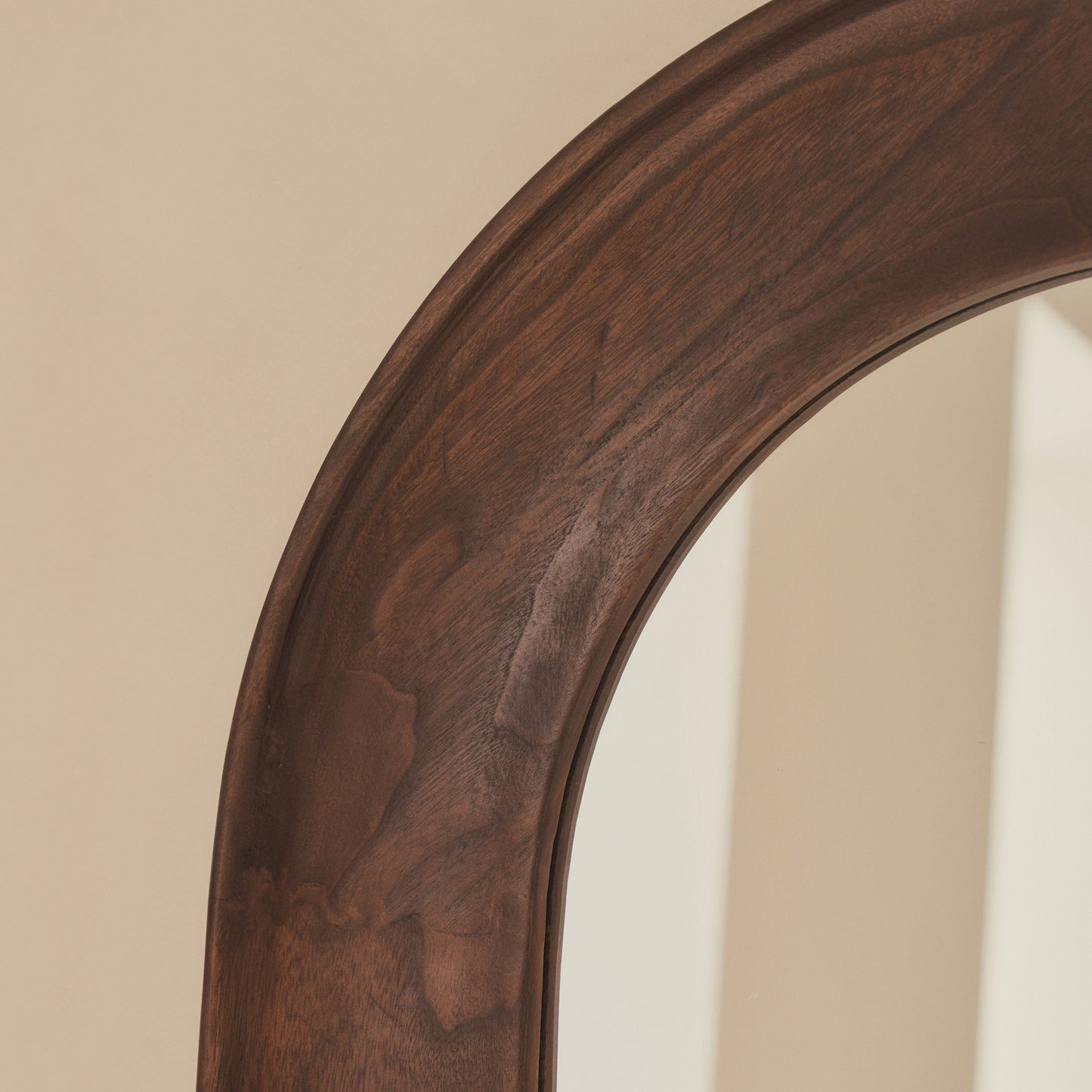 Porta - Miroir Grand Format Arqué en Bois Foncé 180cm x 70cm