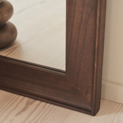 Porta - Miroir Grand Format Arqué en Bois Foncé 180cm x 70cm