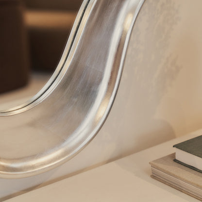 Riva - Miroir irrégulier en forme d'étang brossé chrome 120cm x 90cm