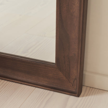 Porta - Grand miroir arqué en bois foncé pleine longueur 180cm x 90cm