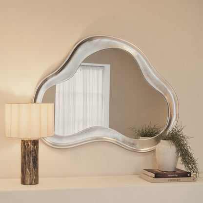 Riva - Miroir irrégulier en forme d'étang brossé chrome 98cm x 89cm