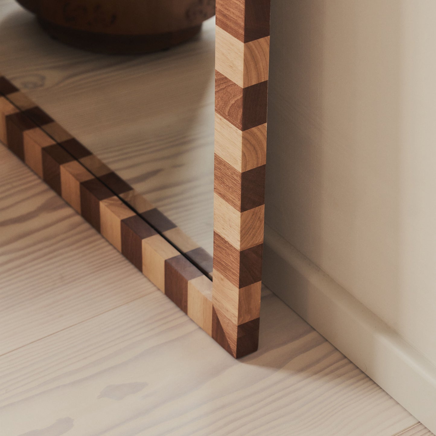 Tessera - Miroir Rectangulaire en Bois à Damier Bois Foncé et Bois Clair 180cm x 90cm