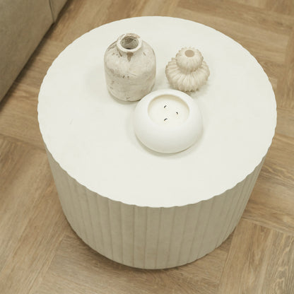 Massimo - Table Basse Minimaliste en Béton Cannelé