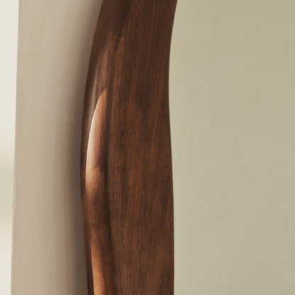 Arcurva - Miroir irrégulier extra grand pleine longueur en bois foncé 190cm x 120cm