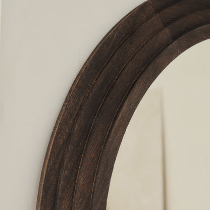 Luciana - Miroir en bois brûlé arqué pleine longueur 180cm x 110cm