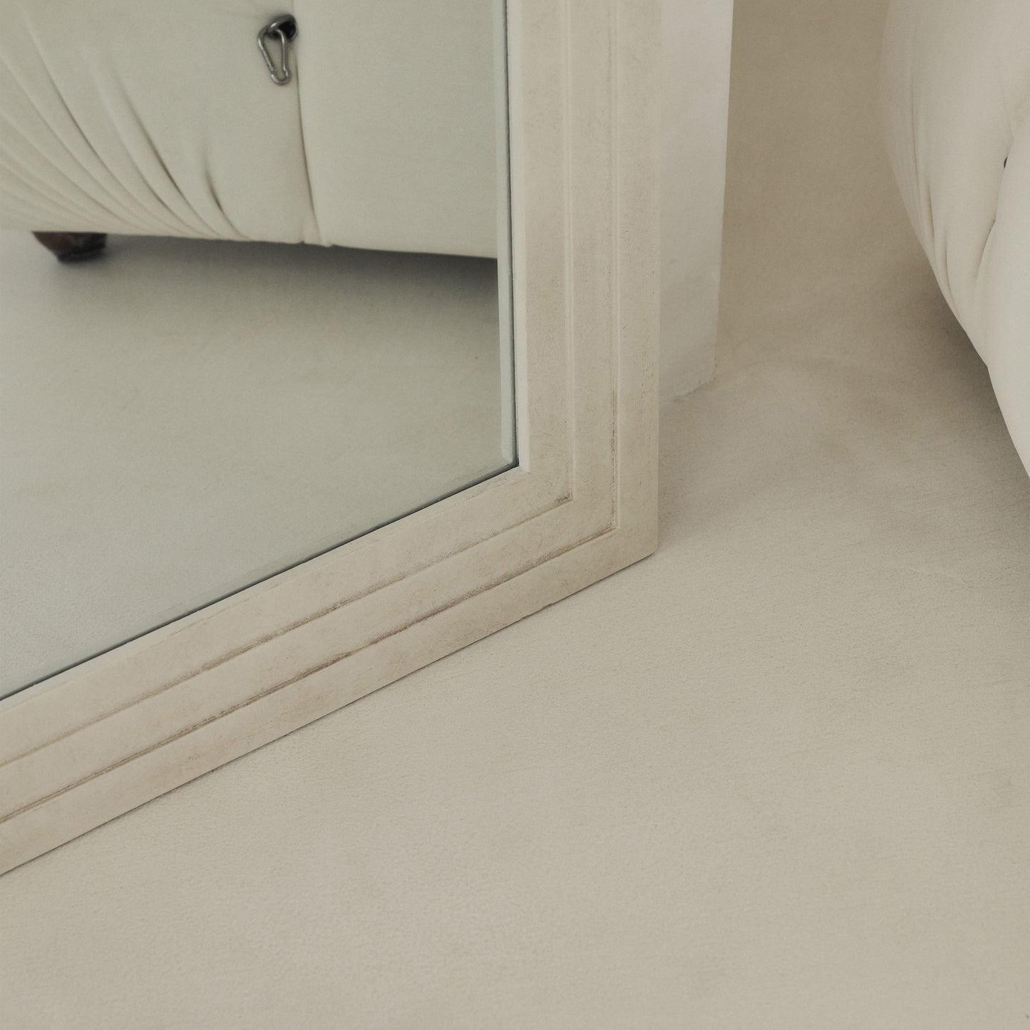 Luciano - Grand miroir en béton plein longueur totale cintré 180cm x 90cm