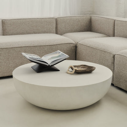 Enzo - Grande table basse ronde minimaliste en béton