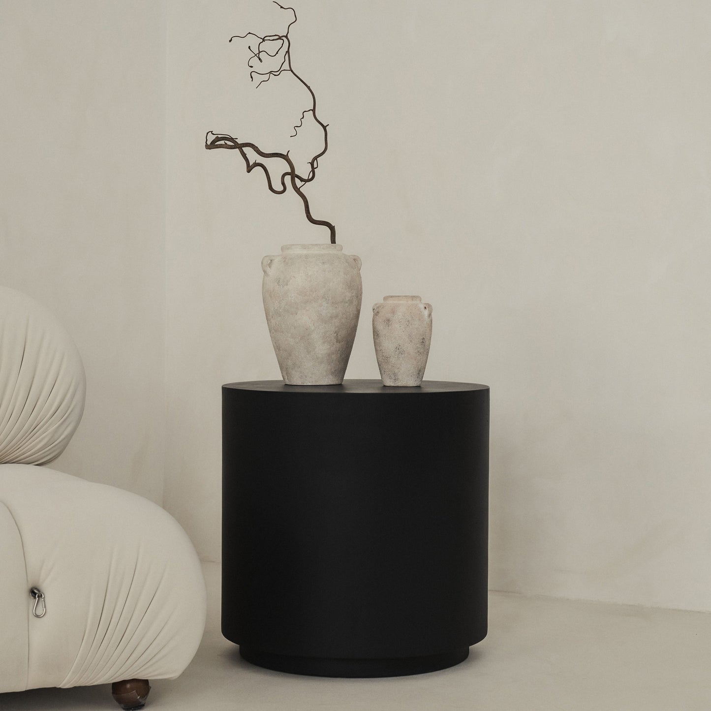 Angelo - Table d'Appoint Ronde Minimaliste Onyx