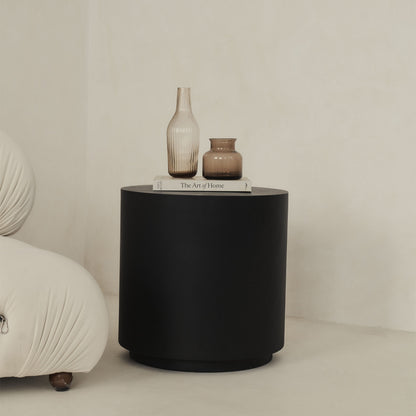 Angelo - Table d'Appoint Ronde Minimaliste Onyx
