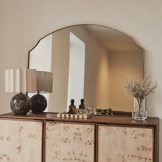 Isla - Miroir Mural Large Arche Métal Doré 120cm x 90cm