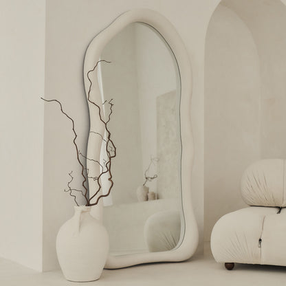 Wabi-Sabi - Grand miroir irrégulier en béton pleine longueur 170cm x 80cm