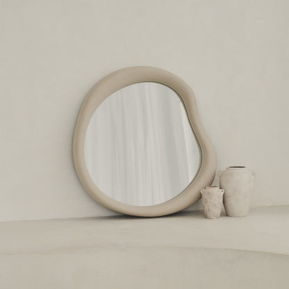 Wabi-Sabi - Miroir mural irrégulier en béton 80cm x 72cm