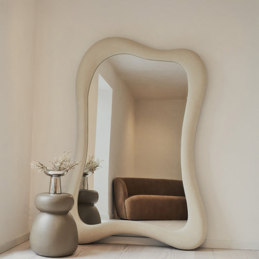 Wabi-Sabi - Miroir irrégulier en béton extra grand pleine longueur 190cm x 130cm