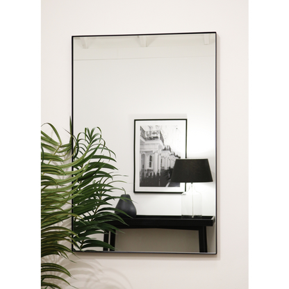 Theo - Miroir Mural Rectangulaire Métal Noir 90cm x 60cm