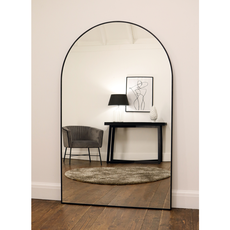 Liberty - Miroir Métallique Arqué Noir Pleine Longueur 180cm x 110cm