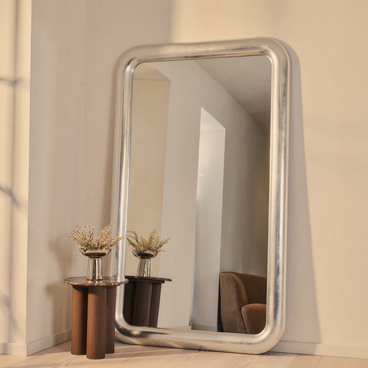 Obsidian - Miroir Rectangulaire Extra Large Brossé Chrome Pleine Longueur 200cm x 120cm