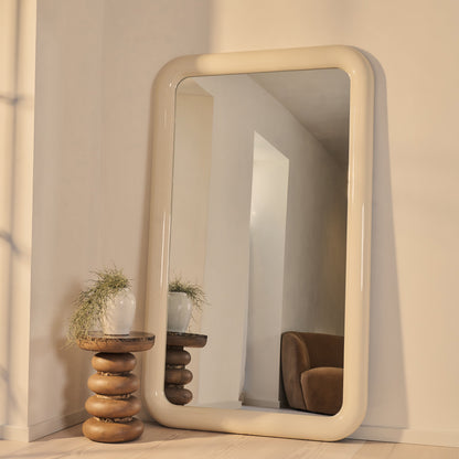 Obsidian - Miroir Rectangulaire Extra Large Pleine Longueur Brillant Ivoire 200cm x 120cm
