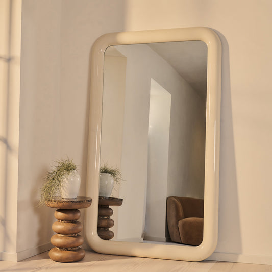 Obsidian - Miroir Rectangulaire Extra Large Pleine Longueur Brillant Ivoire 200cm x 120cm