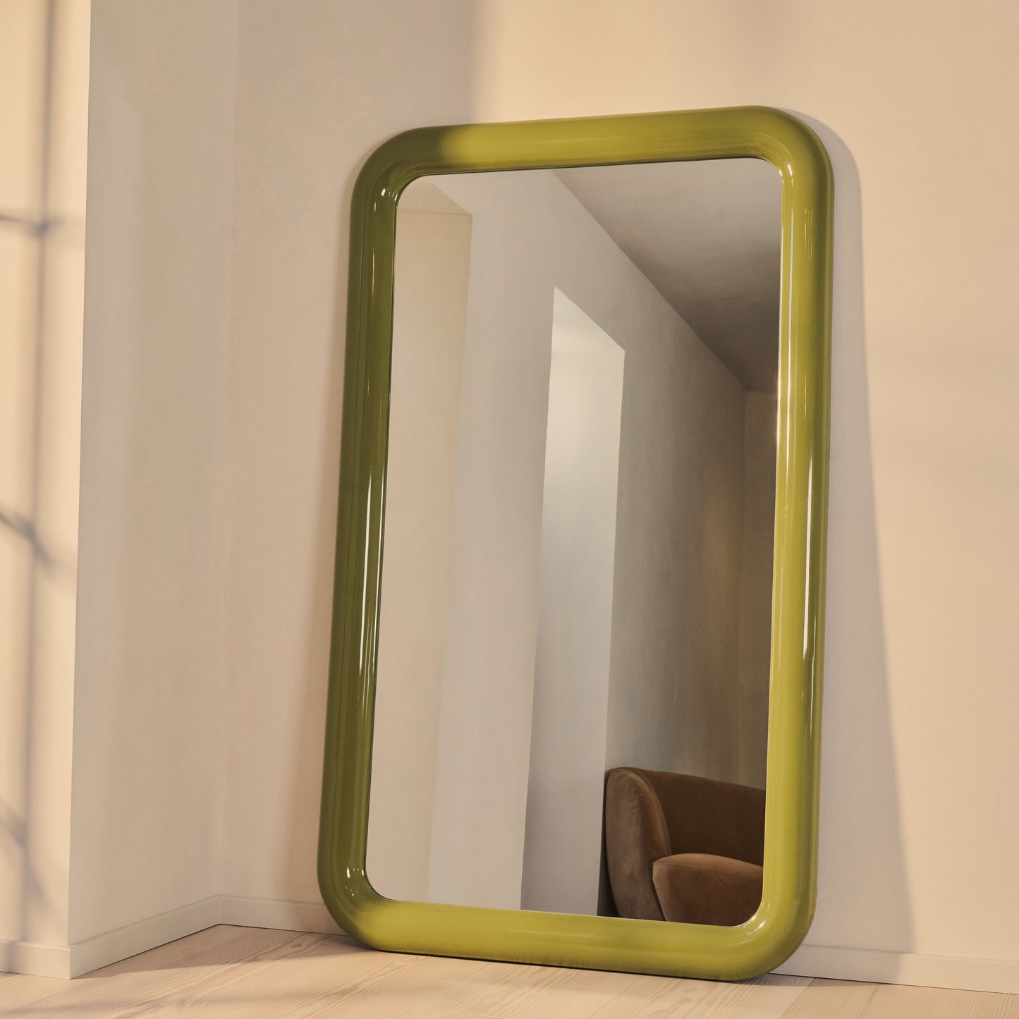 Obsidienne - Miroir Rectangulaire Pleine Longueur Olive Brillant Extra Large 200cm x 120cm